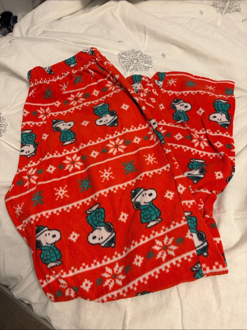 Mens Red Snoopy Holiday Pajama Pants - Unbranded Size Large